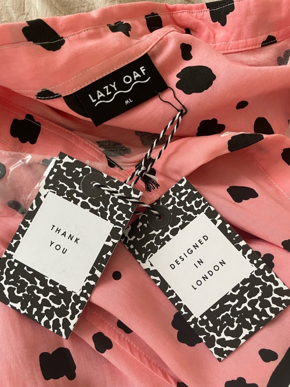 Lazy Oaf scribble brick shirt tunic NWT M/L - Picture 14 of 15